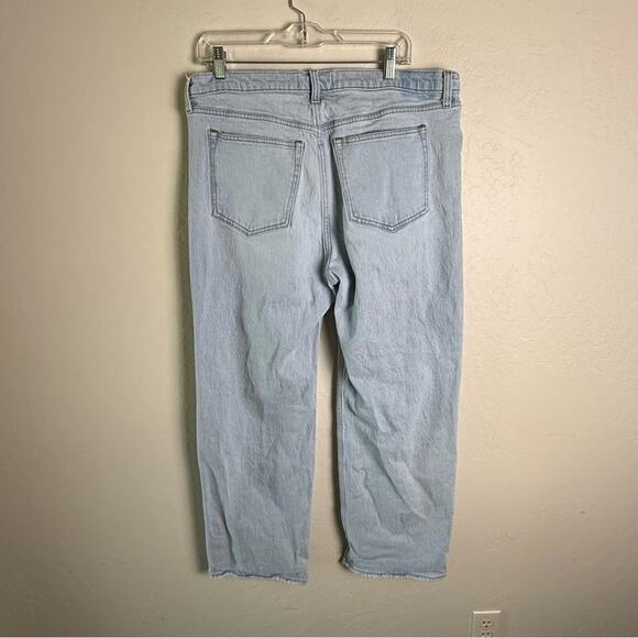 Abercrombie & Fitch The 90's Relaxed Jean High Rise Light Wash Distressed 33 16R - Picture 6 of 14